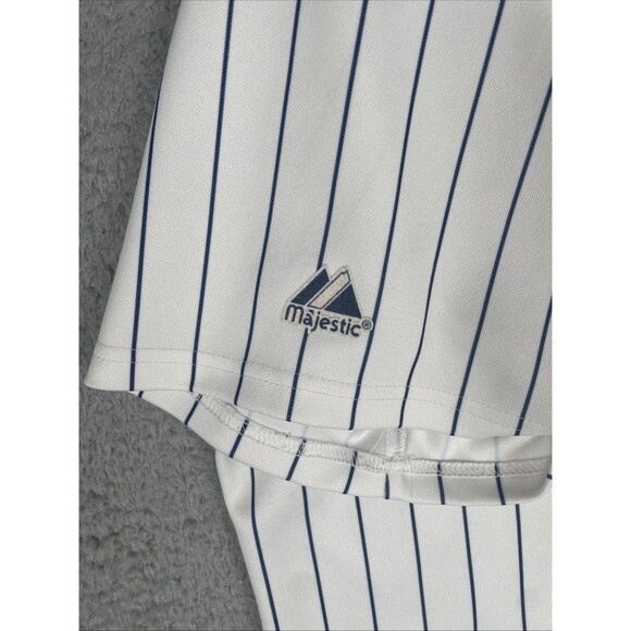 Vintage 90s Majestic Jersey New York Yankees Pinstripe Mens 2XL White 6700 MLB - Picture 4 of 9